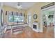 Cozy dining area with built-in bench seating, a stylish table, and natural light offering a comfortable space at 3450 Ohio Ave, Sanford, FL 32773