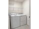 Laundry room showcasing a washer and dryer, and a wire shelf above at 3850 Hampstead Ln, Lakeland, FL 33810