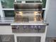 High-end outdoor grill station featuring stainless steel construction and ample counter space for food preparation at 924 Figwood Loop, The Villages, FL 32163