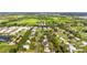 Aerial view of a community surrounded by green fields and a school in the distance at 1330 Englewood Dr, St Cloud, FL 34772