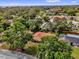 Aerial view of a lovely neighborhood with lush greenery surrounding a charming single-story home at 5806 Fernhill Dr, Orlando, FL 32808