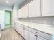 White kitchen cabinets and countertops offer great storage at 235 Anastasia Dr, Poinciana, FL 34759