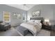 Serene main bedroom featuring neutral tones, a plush bed, and ample natural light at 705 Ashton Dr, Davenport, FL 33837