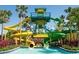 View of the waterpark featuring colorful slides and a central tower for endless fun at 14501 Grove Resort Ave # 1637, Winter Garden, FL 34787