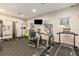 Well-equipped gym featuring modern machines, weights, and a wall-mounted TV at 8541 Spyglass Ln, Davenport, FL 33896