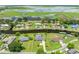 Aerial view shows a waterfront home and proximity to the lake at 720 Shore Drive, Kissimmee, FL 34744