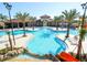 Large community pool with water slide and waterfall at 1735 Oak Blossom Dr, Davenport, FL 33837