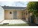 Backyard patio with storage shed and table at 267 Cranbrook Dr, Kissimmee, FL 34758