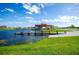 Nice community boat dock on a calm lake at 3875 Bowfin Trl, Kissimmee, FL 34746