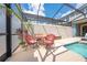 Private pool area with covered patio and seating at 4222 Paragraph Dr, Kissimmee, FL 34746