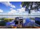 Picturesque covered dock with a seating area offering tranquil waterfront views and access to recreational activities at 19529 Dorr Rd, Altoona, FL 32702
