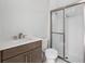 Simple bathroom with shower and single vanity at 107 Hampton Loop, Davenport, FL 33837