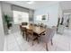 Dining area featuring a wooden table, seating for six, natural light, and contemporary décor at 1612 Herrons Green Path, Kissimmee, FL 34747