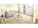 Comfortable living room featuring neutral colors, a sofa, and large windows at 1928 Drum Dr, Kissimmee, FL 34759
