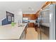 Modern kitchen with stainless steel appliances and island at 331 Ballo Dr, Kissimmee, FL 34746