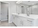 Modern bathroom with double vanity and a separate shower at 4200 Sawtooth Ct, Tavares, FL 32778