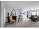 Spacious living room features a fireplace and formal dining area at 526 Maricopa Dr, Kissimmee, FL 34758