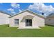 This backyard features a sliding glass door, a window, and green grass at 1548 Tiverton Blvd, Winter Garden, FL 34787