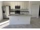 Modern kitchen island with granite countertop and stainless steel appliances at 6142 Sw 154Th Place Rd, Ocala, FL 34473