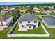 Aerial view of house, yard, and surrounding neighborhood at 1746 Pompano Dr, Poinciana, FL 34759