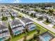 Aerial view showcasing a neighborhood with in-ground pools and screened-in patios at 9099 Hazard St, Davenport, FL 33896