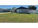 Well-maintained front yard with a young palm tree and fresh green grass at 449 Ball Ct, Kissimmee, FL 34759