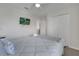 Bright bedroom features TV, closet, ceiling fan and comfortable bed with soft textures at 2505 Dharma Cir, Kissimmee, FL 34746