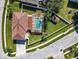Aerial view of house, pool, and surrounding neighborhood at 4610 Salamander St, St Cloud, FL 34772