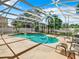 Expansive screened pool and spa area with a relaxing ambiance at 4610 Salamander St, St Cloud, FL 34772