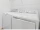 Modern laundry room showcasing a white washer and dryer at 2007 Stetson Ave, Eagle Lake, FL 33839