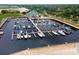 Well-maintained marina showcasing numerous boat slips, with modern amenities and waterfront access at 4321 Rummell Rd, St Cloud, FL 34769