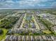 Aerial view of a neighborhood with lush greenery, bodies of water, and well-maintained homes at 5249 Villa Rosa Ave, St Cloud, FL 34771