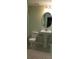 Bathroom with pedestal sink and black and white floor tiles at 2041 Dixie Belle Dr # 2041P, Orlando, FL 32812