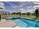 Relaxing screened-in pool and spa with comfortable lounge chairs offering scenic backyard views at 712 Whistling Straits Blvd, Davenport, FL 33896