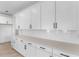 Modern kitchen featuring sleek white cabinetry and stainless steel appliances at 3709 Deer Ridge Dr, Mount Dora, FL 32757