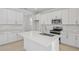 Bright kitchen featuring white cabinets, stainless steel appliances, a large island, and modern finishes at 3716 Deer Ridge Dr, Mount Dora, FL 32757