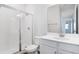 Clean bathroom with white vanity and glass shower at 520 Summit River Dr, Apopka, FL 32712
