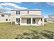 Tan two-story house with covered patio and grassy backyard at 520 Summit River Dr, Apopka, FL 32712