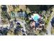 Arial view of community features including pool, tennis court, and building at 13838 Fairway Island Dr # 1432, Orlando, FL 32837