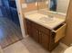 Bathroom vanity featuring wood cabinets and a white countertop at 5062 El Destino Dr, Leesburg, FL 34748