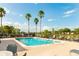 Community pool surrounded by palm trees and lounge chairs, great for relaxation at 753 Largo Pass, Poinciana, FL 34759