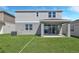 Backyard with a patio and a sliding glass door to the inside of the house at 5414 Catmint Dr, Lake Hamilton, FL 33851