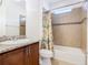 Clean bathroom with shower/tub combo at 663 Irvine Ranch Rd, Poinciana, FL 34759
