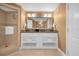 Bathroom boasts a double vanity and a large walk-in shower at 7593 Gathering Dr # 608, Reunion, FL 34747