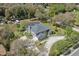 Aerial view of a large home with a screened-in pool, circular driveway, and mature trees at 1810 Markham Woods Rd, Longwood, FL 32779