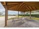 Lakefront gazebo with picnic tables at 113 Promenade Ct, Auburndale, FL 33823