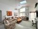 Spacious living room with floral sofas and a coffee table at 2511 La Jolla Trl, Kissimmee, FL 34747