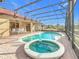 Inviting pool and spa with screened enclosure at 304 Sorrento Road, Poinciana, FL 34759