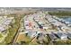 Wide aerial shot showcasing a neighborhood with multiple homes, ponds, and lush greenery at 3573 Bristol Cove Ln, St Cloud, FL 34772