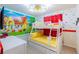 Mickey Mouse themed bedroom with bunk beds and ample storage at 4154 Lana Ave, Davenport, FL 33897